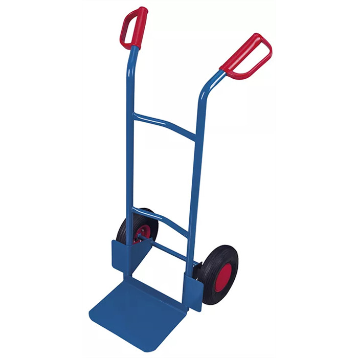 Diable acier peint (bleu) H= 1100 mm Variofit simple avec roues gonflables Diable acier peint (bleu) H= 1100 mm Variofit simple avec roues gonflables