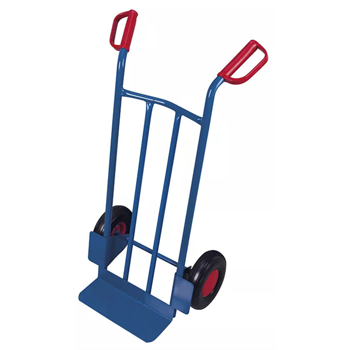 Diable en acier bleu pour électro-ménager avec roues gonflables Variofit Diable en acier bleu pour électro-ménager avec roues gonflables Variofit