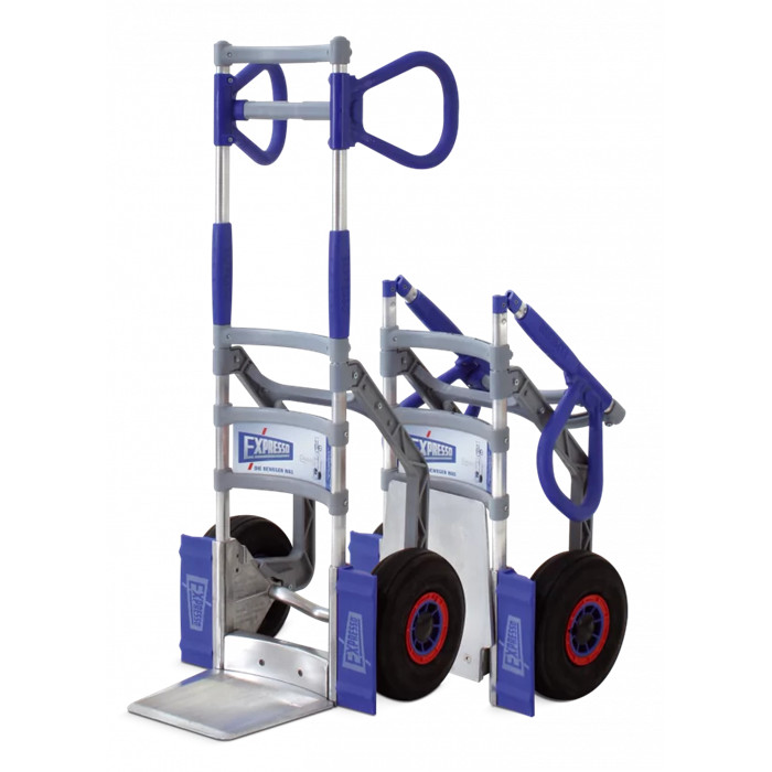 Diable repliable alu 1.10 m avec patins arrières et roues gonflables Expresso Diable repliable alu 1.10 m avec patins arrières et roues gonflables Expresso