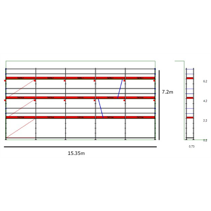 Echafaudage Layher ALL ROUND version aluminium kit de 110 m2 réf. module 8 PROMOTION Echafaudage Layher ALL ROUND version aluminium kit de 110 m2 réf. module 8 PROMOTION