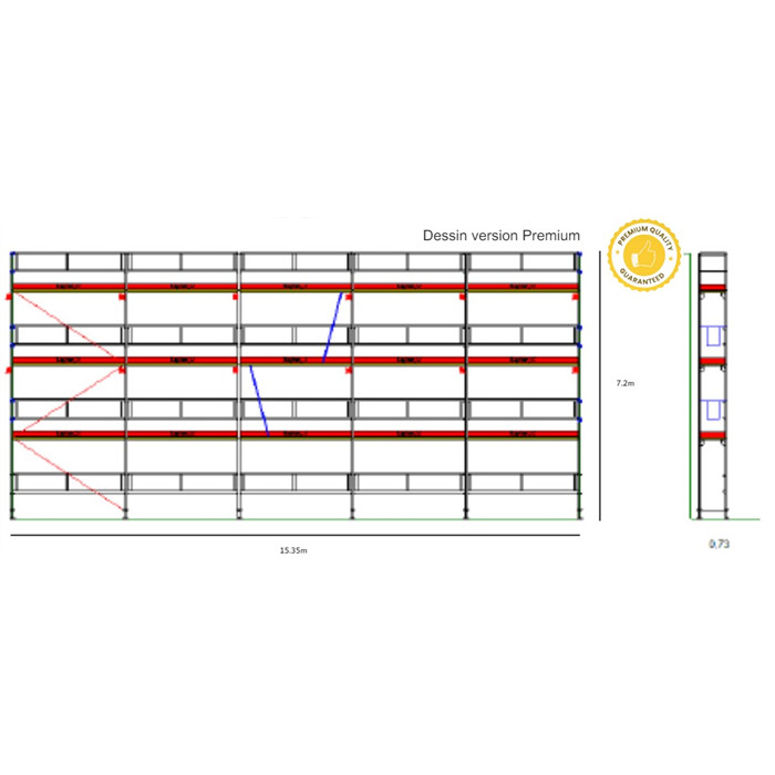 Echafaudage Layher Blitz en aluminium kit VERSION PREMIUM de 110 m2 réf. module 4 PROMOTION Echafaudage Layher Blitz en aluminium kit VERSION PREMIUM de 110 m2 réf. module 4 PROMOTION