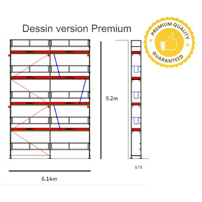 Echafaudage Layher Blitz en aluminium kit VERSION PREMIUM de 55 m2 réf. module 1 PROMOTION Echafaudage Layher Blitz en aluminium kit VERSION PREMIUM de 55 m2 réf. module 1 PROMOTION