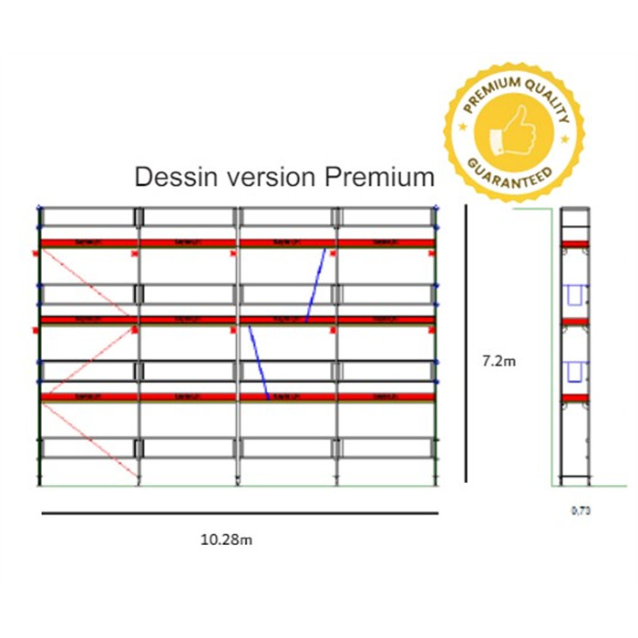 Echafaudage Layher Blitz en aluminium kit VERSION PREMIUM de 74 m2 réf. module 3 PROMOTION Echafaudage Layher Blitz en aluminium kit VERSION PREMIUM de 74 m2 réf. module 3 PROMOTION