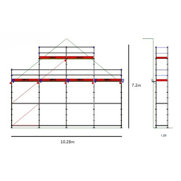 Echafaudage Layher multidirectionnel ALL ROUND en acier galvanisé kit de 64 m2 réf. module 6 PROMOTION Echafaudage Layher multidirectionnel ALL ROUND en acier galvanisé kit de 64 m2 réf. module 6 PROMOTION