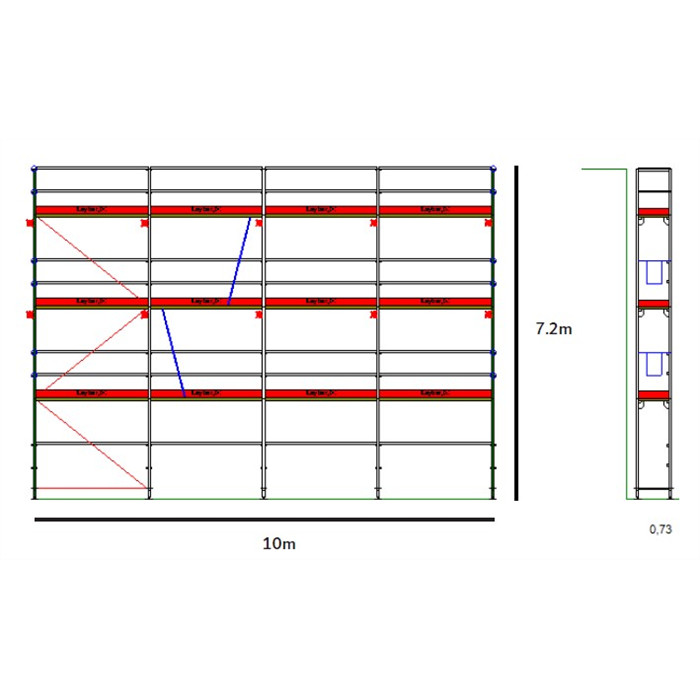 Echafaudage RUX kit de 72 m2 avec planchers en bois réf. module 15 PROMOTION Echafaudage RUX kit de 72 m2 avec planchers en bois réf. module 15 PROMOTION