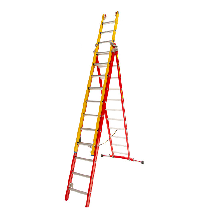 Echelle mixte alu fibre de 2 x 13 échelons longueurs 3.50 - 6.25 Echelle mixte alu fibre de 2 x 13 échelons longueurs 3.50 - 6.25