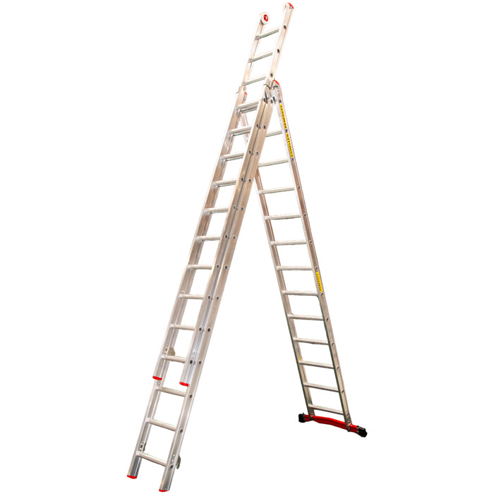 Echelle transformable type T3 de 3 x 13 échelons hauteurs 3,50m - 8,50m conforme aux normes EN131 Echelle transformable type T3 de 3 x 13 échelons hauteurs 3,50m - 8,50m conforme aux normes EN131