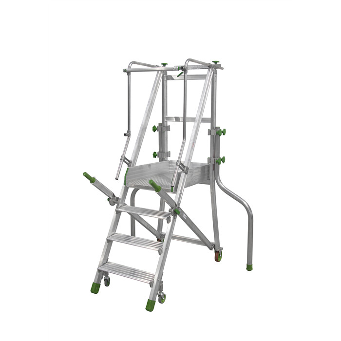 Escabeau de rayonnage industriel pliant Castiglia de 4 marches hauteur plate-forme 0,87 m Escabeau de rayonnage industriel pliant Castiglia de 4 marches hauteur plate-forme 0,87 m
