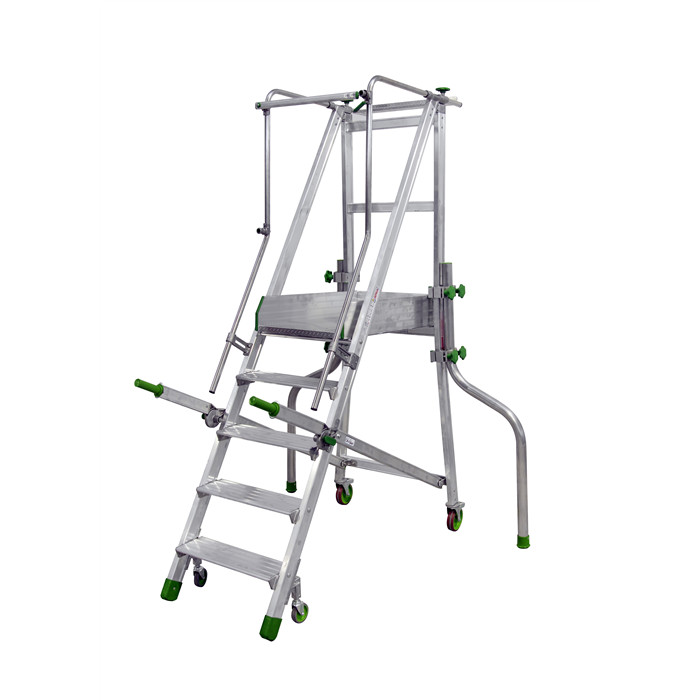 Escabeau de rayonnage industriel pliant Castiglia de 5 marches hauteur plate-forme 1,10 m Escabeau de rayonnage industriel pliant Castiglia de 5 marches hauteur plate-forme 1,10 m