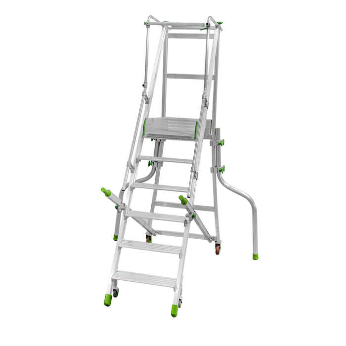 Escabeau de rayonnage industriel pliant Castiglia de 6 marches hauteur plate-forme 1,31 m Escabeau de rayonnage industriel pliant Castiglia de 6 marches hauteur plate-forme 1,31 m