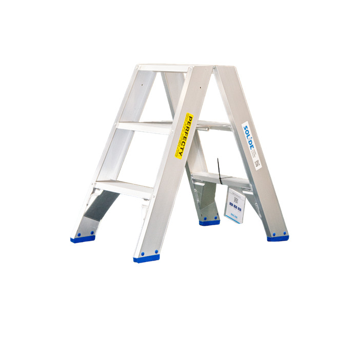 Escabeau double 2 x 3 marches 0.75 m hauteur plateforme SOLIDE modèle DT-03 Escabeau double 2 x 3 marches 0.75 m hauteur plateforme SOLIDE modèle DT-03