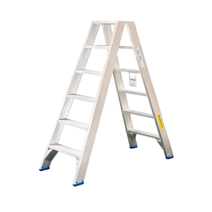 Escabeau double 2 x 6 marches 1.50 m hauteur plateforme SOLIDE modèle DT-06 Escabeau double 2 x 6 marches 1.50 m hauteur plateforme SOLIDE modèle DT-06