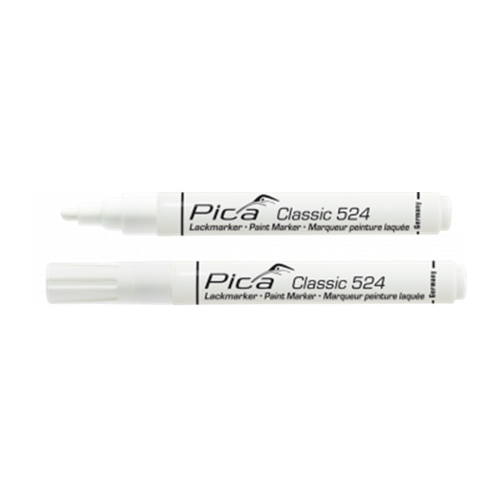 Marqueur industriel à peinture laquée 2-4mm, Bout rond, Blanc Marqueur industriel à peinture laquée 2-4mm, Bout rond, Blanc