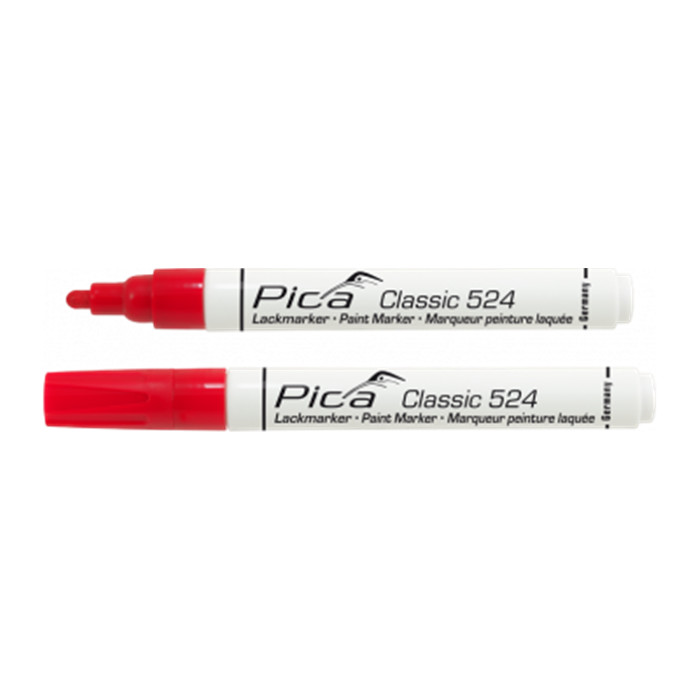 Marqueur industriel à peinture laquée 2-4mm, Bout rond, Rouge Marqueur industriel à peinture laquée 2-4mm, Bout rond, Rouge