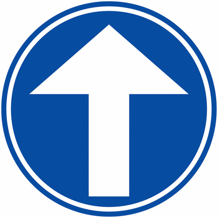 Panneau de signalisation grand disque "flèche blanche sur fond bleu" D1 Panneau de signalisation grand disque "flèche blanche sur fond bleu" D1