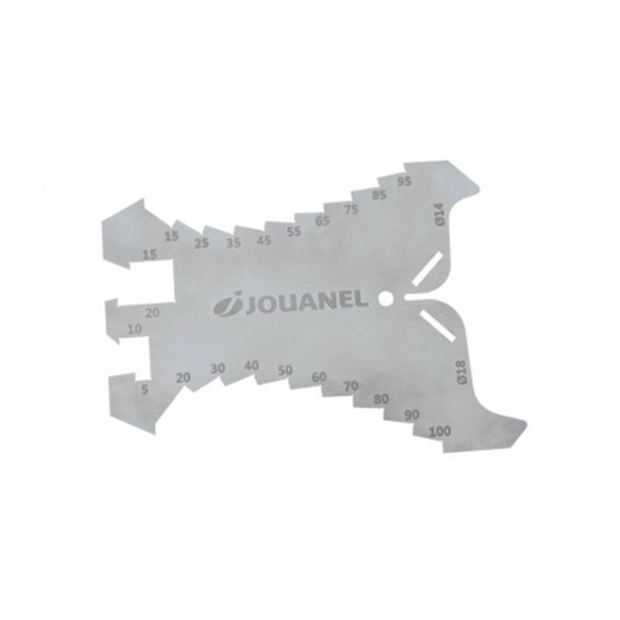 Tracette à zinc en inox, graduation par 5 mm, jauges pour profil "joint debout type 1" Jouanel Tracette à zinc en inox, graduation par 5 mm, jauges pour profil "joint debout type 1" Jouanel